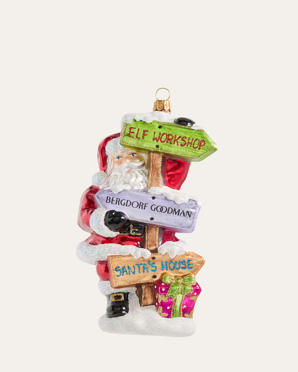 Santa with Signs Christmas Ornament